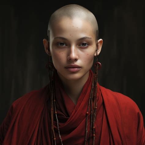 Premium AI Image | China young female shaolin asia monk in monastery Spiritual development ...