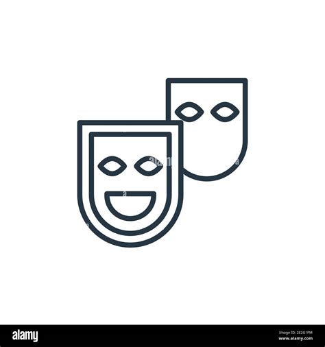 Theater masks outline vector icon. Thin line black theater masks icon, flat vector simple ...