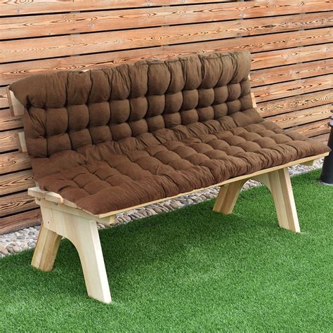 Willstar Garden Bench Cushion 2/3 Seater Outdoor Comfortable Swing Pad Non-slip Cotton Soft ...