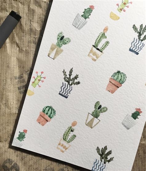 Cactus pots 🌵 | Fun illustration, Graphic design layouts, Art drawings