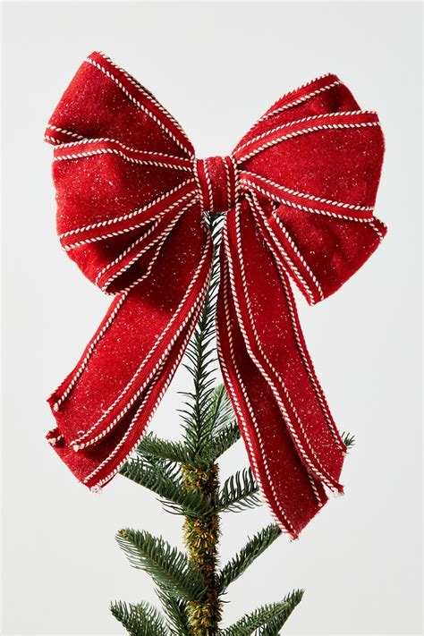 Red Bow Tree Topper | Christmas tree bows, Tree topper bow, Tree toppers