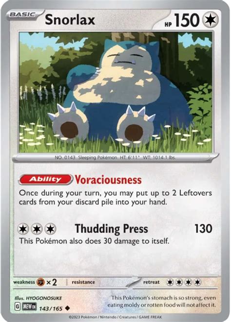 Snorlax : SCARLET AND VIOLET 151 143/165 - Pokemon Single Card