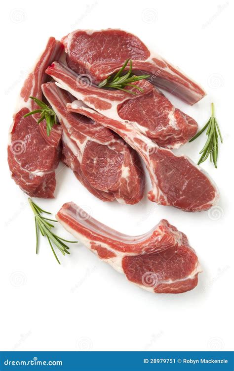 Raw Lamb Cutlets with Rosemary Isolated Stock Image - Image of aerial, frenched: 28979751