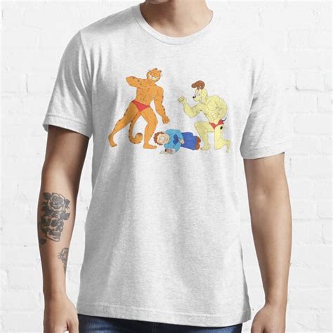 "Buff Garfield and Buff Odie Beating up Jon" T-shirt for Sale by aniix5 | Redbubble | garfield t ...