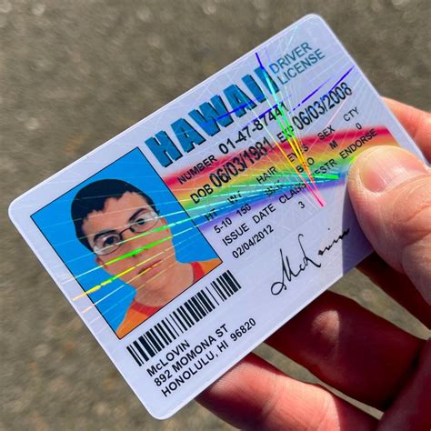 McLovin ID Card With Holographic Hawaii HI Drivers License, 55% OFF