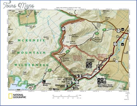 Whiteface Mountain Hiking Trail Map - ToursMaps.com