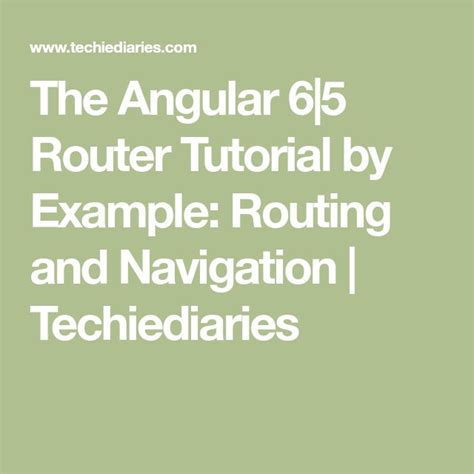 The Angular 6|5 Router Tutorial by Example: Routing and Navigation ...