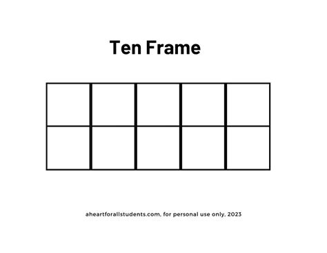 Ten Frame Anchor Chart