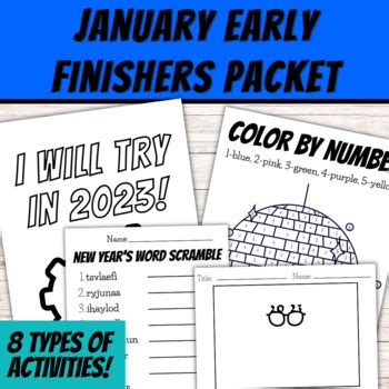 January Early Finishers and Morning Work Packet for the New Year 2023