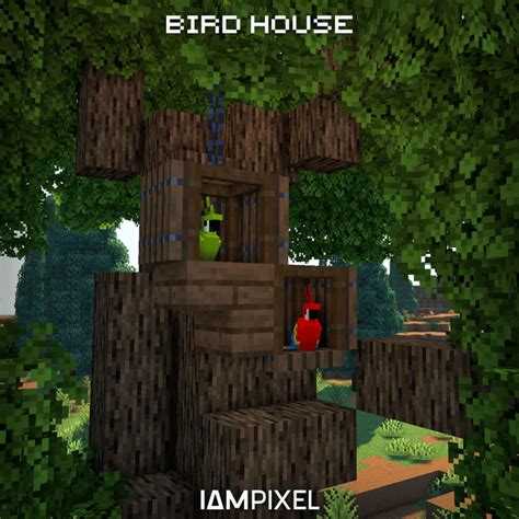 Made a nice Birdhouse for my pet parrots! 🐦: Minecraftbuilds | Minecraft houses, Minecraft ...