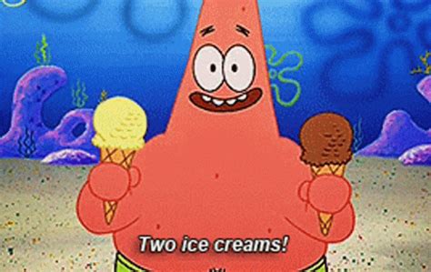 Spongebob Patrick Star GIF - Spongebob Patrick Star Two Ice Creams ...