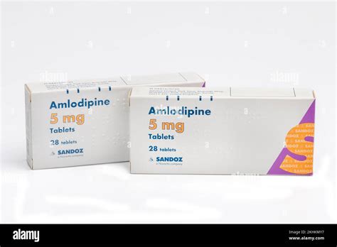 Two boxes of Amlodipine high blood pressure tablets Stock Photo - Alamy