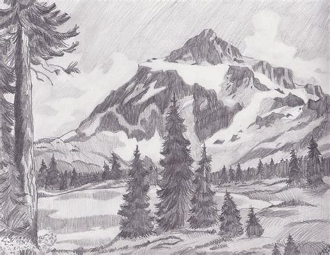Mountain Landscape by Melmo1123 on deviantART | Landscape pencil ...