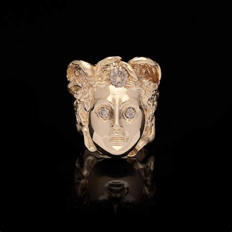 Diamond and Gold Medusa Ring at 1stDibs