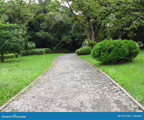 Garden Path Walk In Public Park Stock Image - Image: 27471501