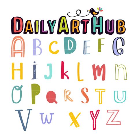 Doodle Cartoon Alphabet Clip Art Set – Daily Art Hub – Free Clip Art Everyday