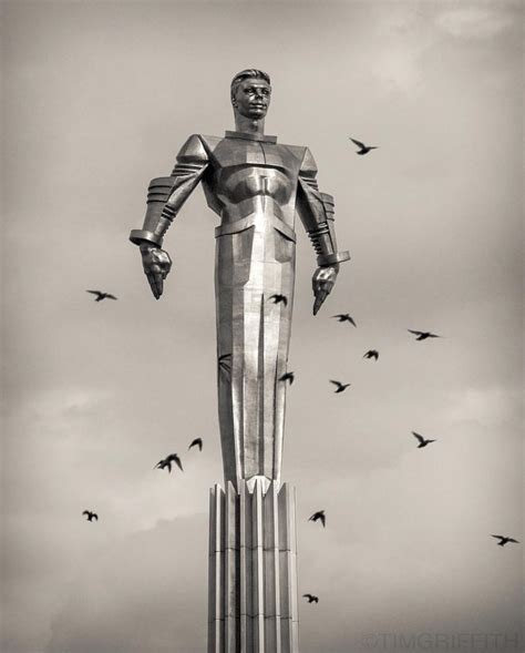 Statue dedicated to the First Man in Space, Yuri Gagarin which stands ...