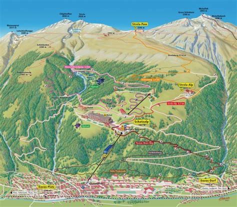 Schatzalp-Davos-Sommer-Trail-Map (published in 2017) at Davos-Klosters | Ski trails, Davos ...