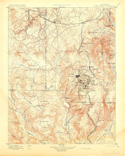 Collection C 007: USGS topographic map of Pikes Peak, CO., at the ...