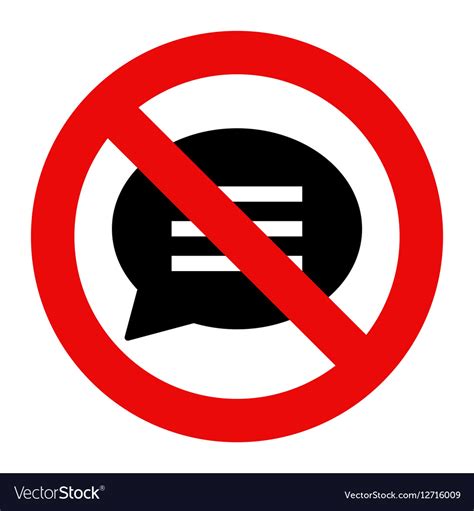 No talking sign Royalty Free Vector Image - VectorStock