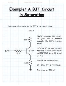 Example: DC Analysis of a BJT Circuit