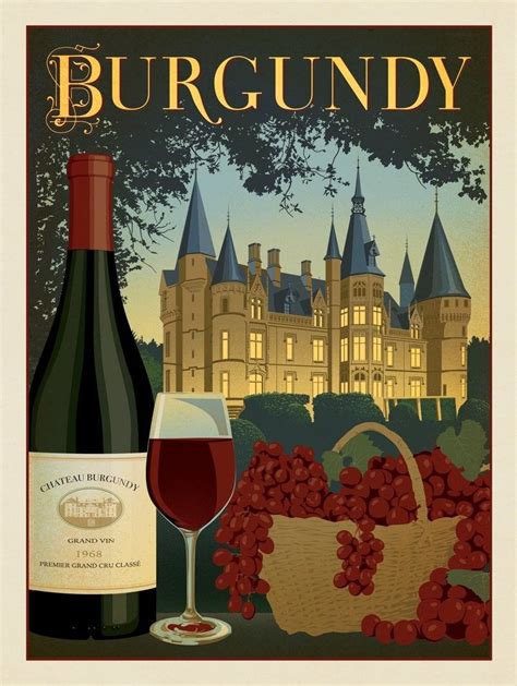 Burgundy Wine | Wine poster, Wine advertising, Wine label design