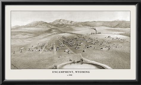 Encampment WY 1910 Restored Map | Vintage City Maps