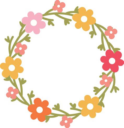 Floral Wreath SVG Cut File - Snap Click Supply Co.