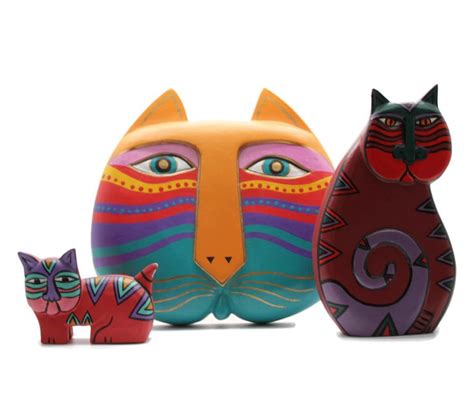 Laurel Burch Wooden Cat Plaque & Two Standing Figurines Multi Color Philippines #LaurelBurch ...