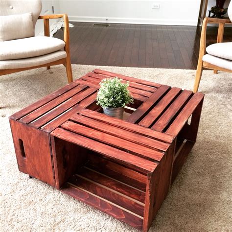 DIY success! Crate coffee table for living room! | Crate coffee table ...