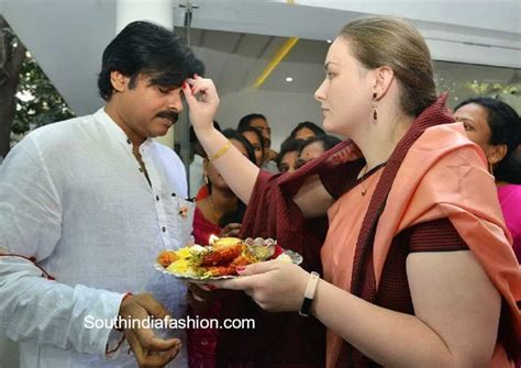 Pawan Kalyan's Wife Anna Lezhneva in Silk Saree