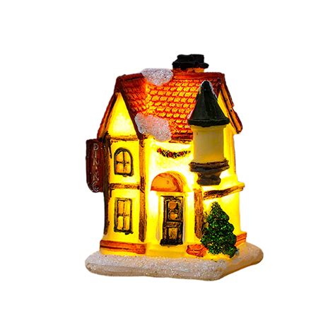 Christmas Village LED Lighted Christmas Village Houses with Figurines ...