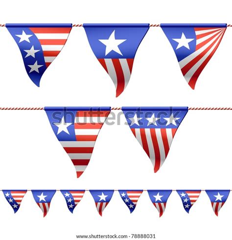 Patriotic Bunting Flags Seamless Vector Horizontally Stock Vector (Royalty Free) 78888031