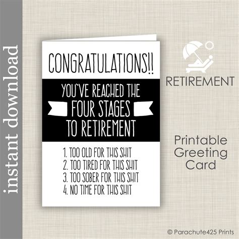 Retirement Card Printable Card funny retirement boss retire | Etsy