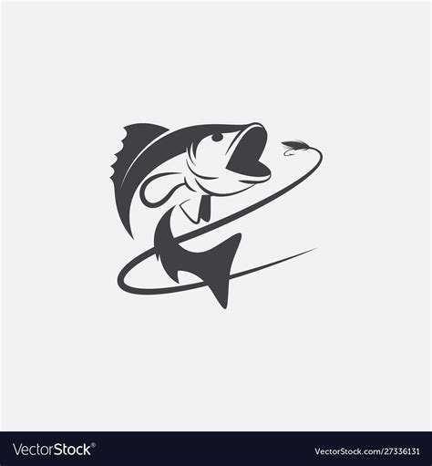 Fishing logo design hook up logo Royalty Free Vector Image