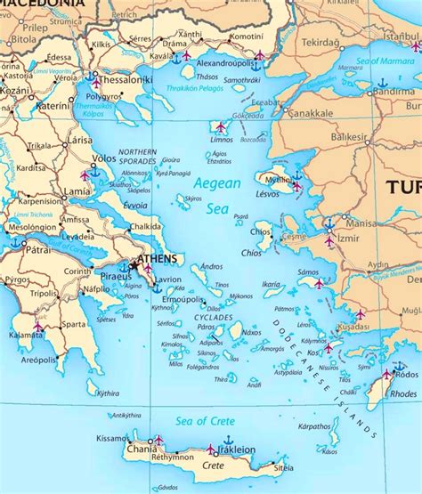 Map of Aegean Sea with islands - Ontheworldmap.com