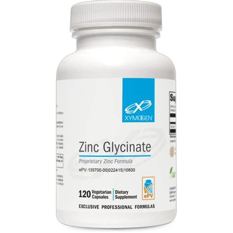 XYMOGEN Zinc Glycinate - 20mg Chelated Zinc Supplement - Zinc Bisglycinate Chelate for Enhanced ...