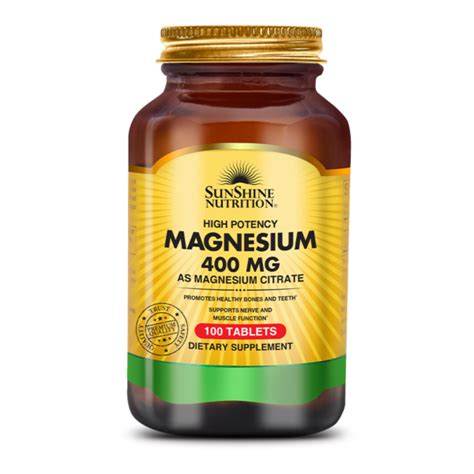 MAGNESIUM CITRATE TABS 100S - Sunshine Nutrition