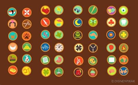 All the badges designed for Russell in the movie Up - Imgur | Badge design, Badge, Russel up