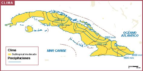 Cuba mapa clima | Digital Maps. ©Netmaps UK.