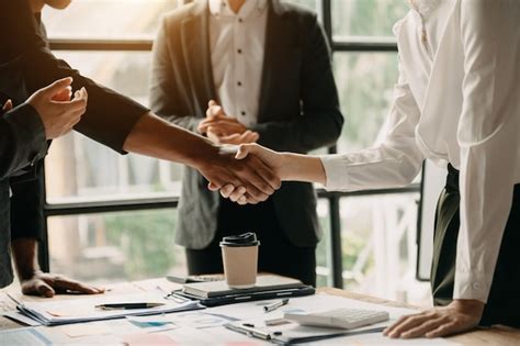 Premium Photo | Business people shaking hands during a meeting in office