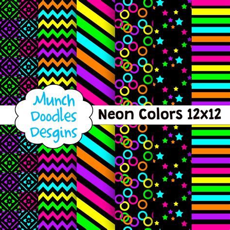 Neon Colors, Light Colors, Purple Scrapbook Paper, Digital Background Paper, Digital Papers ...