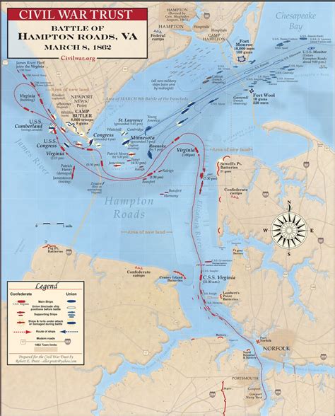 Hampton Roads - March 8, 1862 | Civil war history, Civil war ...