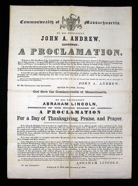 Proclamation of Thanksgiving by Abraham LINCOLN - Hardcover - FIRST ...