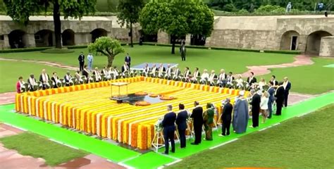 G20 leaders pay tribute to Mahatma Gandhi at Rajghat in Delhi | In Pics