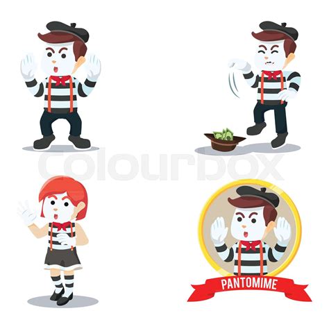 Pantomime cartoon set illustration design | Stock vector | Colourbox