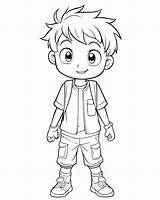 Cute Boy Posing Coloring Page 22561581 Vector Art At Vecteezy sketch template