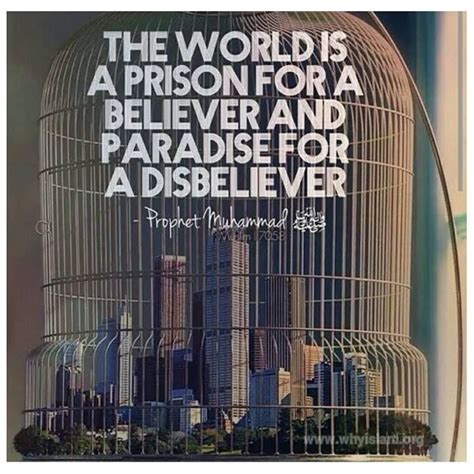 The world is a prison for a believer and paradise for a disbeliever. - Prophet Muhammad (PBUH ...