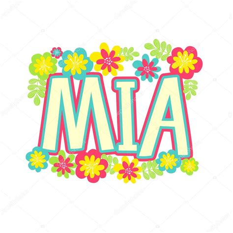 Card with beautiful name Mia Stock Illustration by ©whynotme.cz #108892340