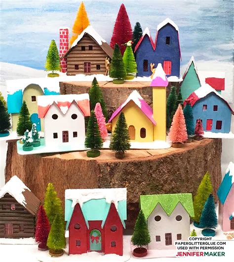 Paper Christmas Village & Houses - Jennifer Maker